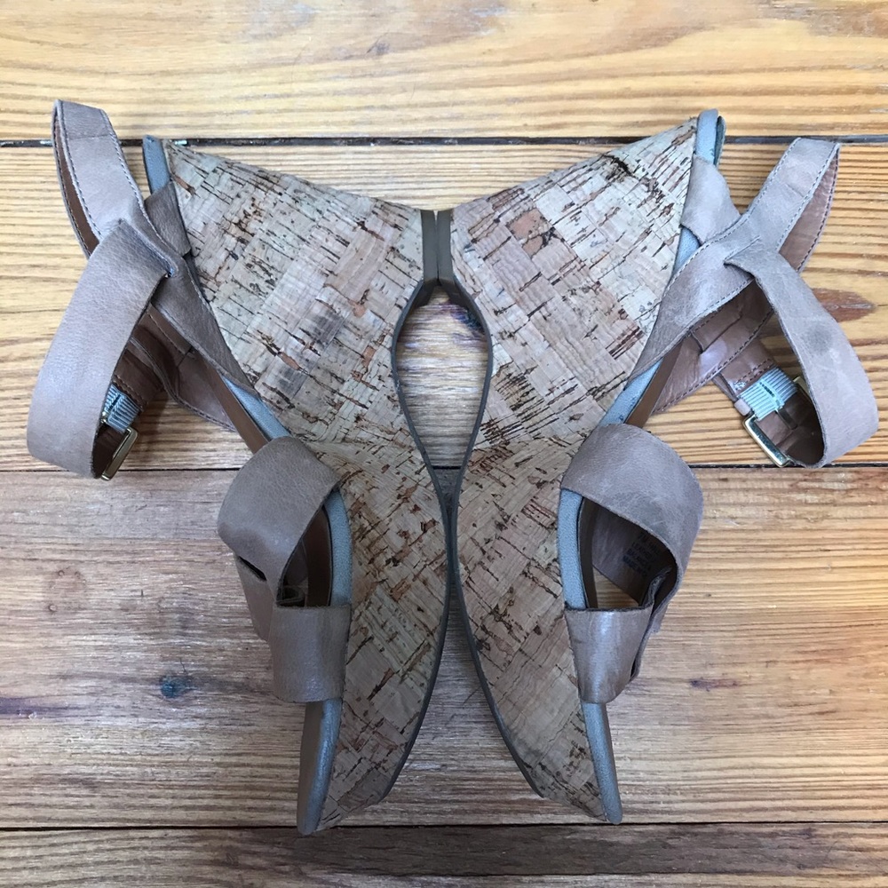 Franco Sarto Leather Cork Platform Wedge Sandals, EUC, 7 - Picture 3 of 14